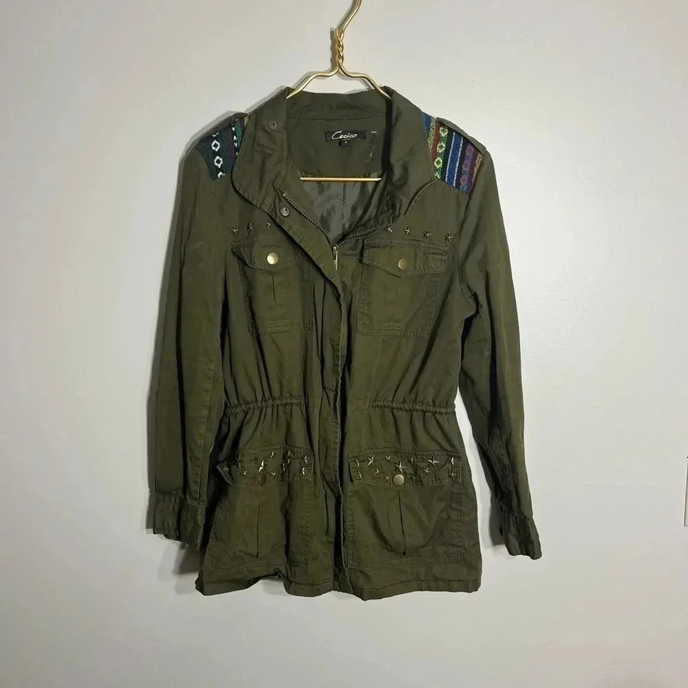 Cecico Olive Green Military Style Jacket Size‎ S